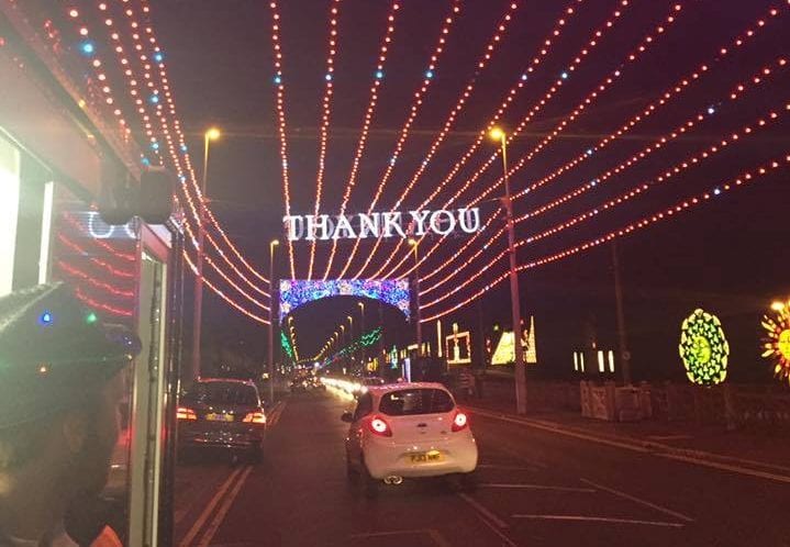 Collection point on the promenade - it's where you can Contribute to The Blackpool Illuminations Fund