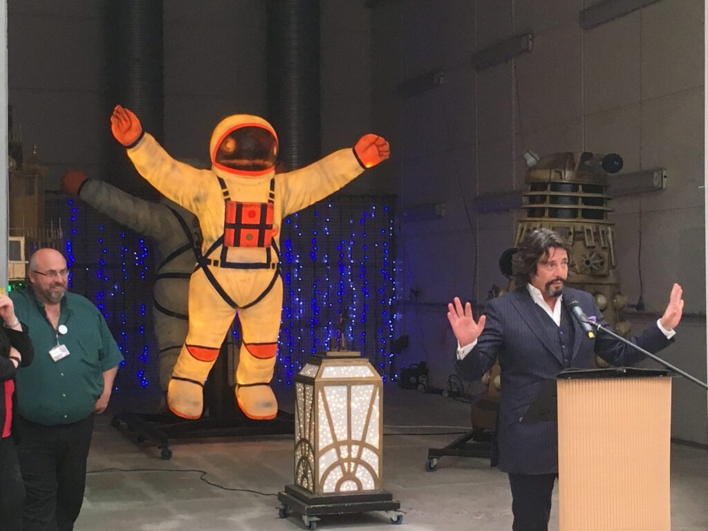 Laurence Llewelyn Bowen at Blackpool Illuminations Season Launch 2017. Richard Ryan is at the left of shot.