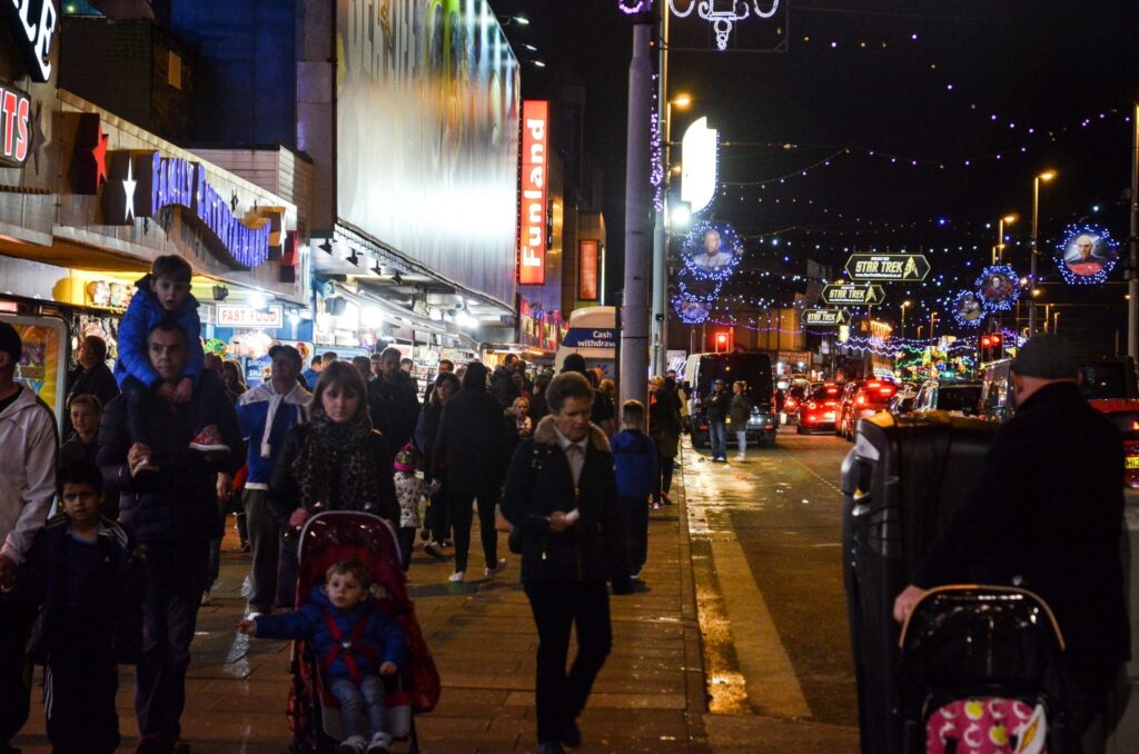 The promenade at night. Find out about Blackpool Illuminations