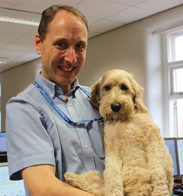 David Anderson and Jasper, one of the 2020 Switch On stars