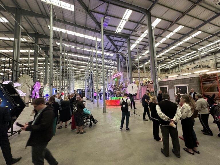 Local business people and media enjoying the Illuminations launch 2024